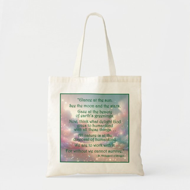 St. Hildegard of Bingen Quote Tote Bag Tragetasche (Vorne)