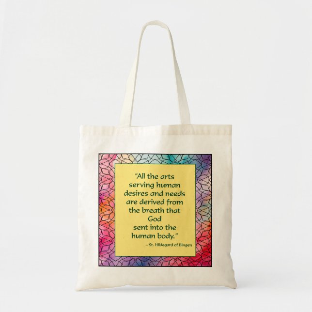 St. Hildegard of Bingen Quote Tote Bag Tragetasche (Vorne)
