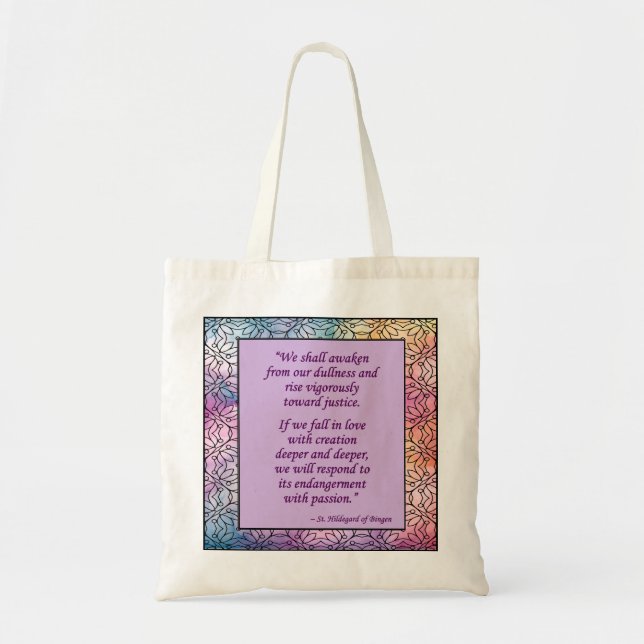 St. Hildegard of Bingen Quote Tote Bag Tragetasche (Vorne)