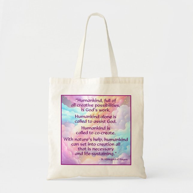 St. Hildegard of Bingen Quote Tote Bag Tragetasche (Vorne)