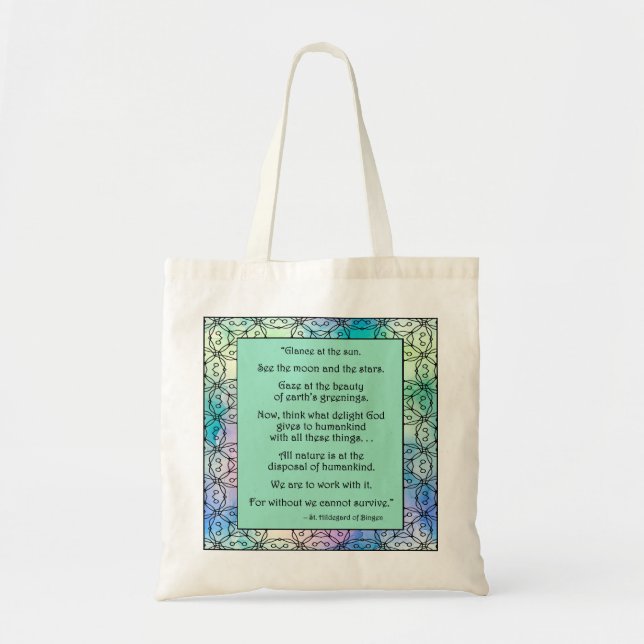 St. Hildegard of Bingen Quote Tote Bag Tragetasche (Vorne)