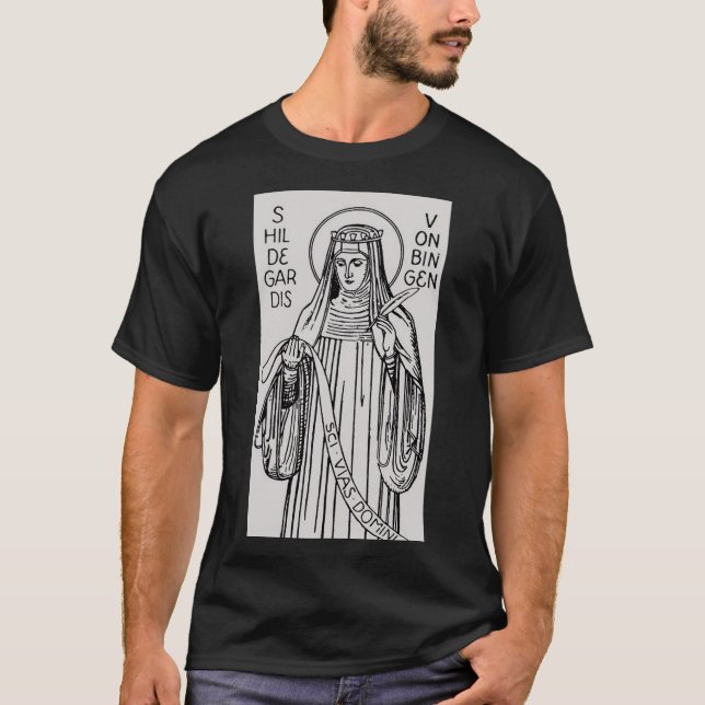 St. Hildegard von Bingen Benediktinerkatzen T-Shirt (Vorderseite)