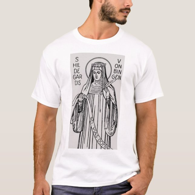 St. Hildegard von Bingen Benediktinerkatzen T-Shirt (Vorderseite)