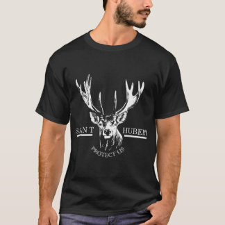 St Hubert Hubertus Patron Saint of Hunters Stag T-Shirt