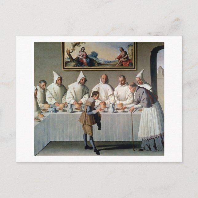 St. Hugh of Cluny (1024-1109) im Refektorium von Postkarte (Vorderseite)