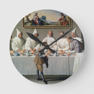 St. Hugh von Cluny (1024-1109) im Refektorium von Runde Wanduhr