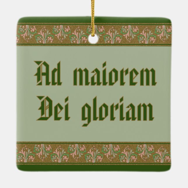 St. Ignatius Loyola (BK 050; lateinisches Motto) Keramikornament (Rückseite)