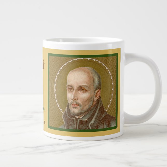 St. Ignatius Loyola (JM 27; Zitat) Riesenkaffee-Ta Jumbo-Tasse (Rechts)