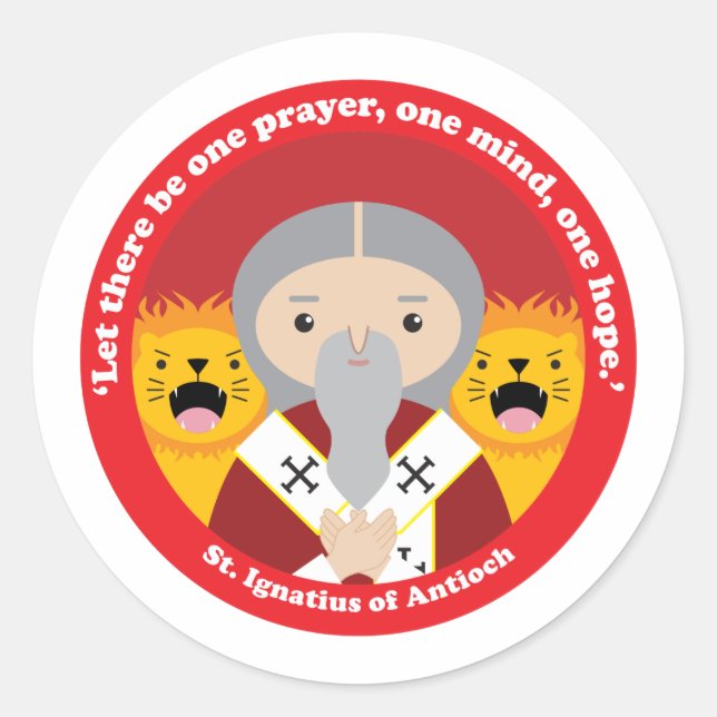 St. Ignatius von Antioch Runder Aufkleber (Vorderseite)