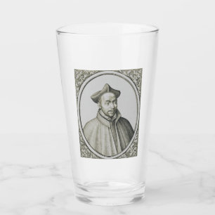 St. Ignatius von Loyola Gravur Antike Kunst Glas