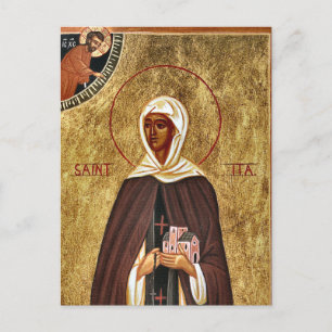 St. Ita Einsiedlerin von Killeedy orthodoxe Ikone Postkarte