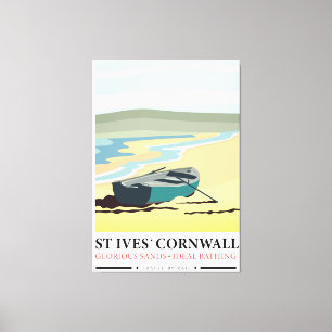 St Ives Cornwall nautisches Reiseplakat. Leinwanddruck