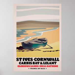 St Ives Cornwall Reiseplakat Poster