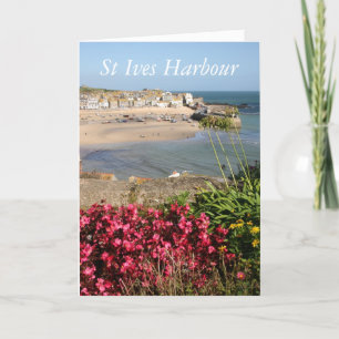 St. Ives Hafen-Rosa-Blumen Karte
