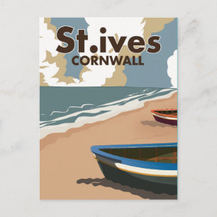 St.ives Vintage Reiseposter Postkarte