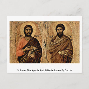 St. James, Apostel und St. Bartholomew von Duccio Postkarte