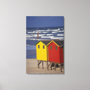 St. James Bay Badekasten, in der Nähe von Capetown Leinwanddruck