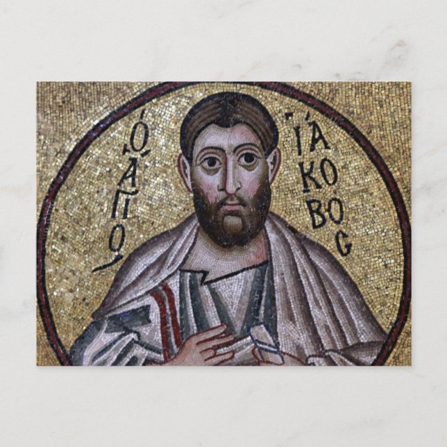 St. James, das gerade byzantinische Mosaikikon Postkarte (Vorderseite)