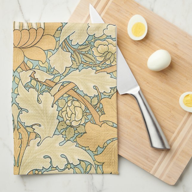 St. James von William Morris, Acanthus Blätter Geschirrtuch (Viertel Falte)