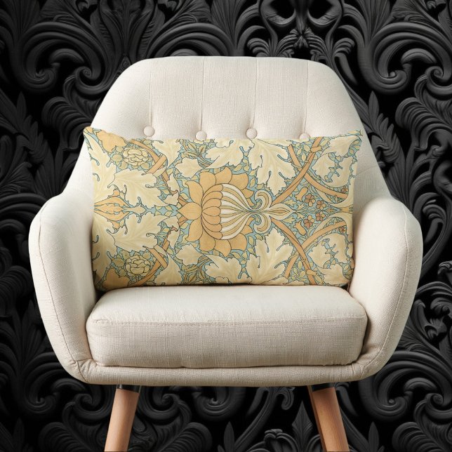 St. James von William Morris, Acanthus Blätter Lendenkissen (St. James by William Morris, Textile Pattern Lumbar Pillow)