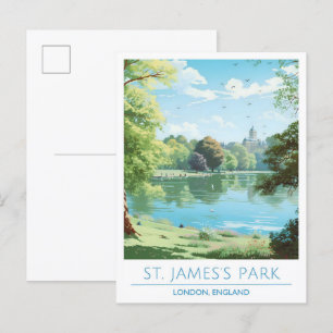 St James's Park London England Kunst Vintage Reise Postkarte
