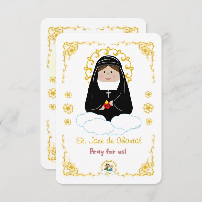 St. Jane de Chantal Holy Card Einladung (Vorne/Hinten)