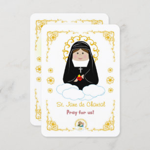 St. Jane de Chantal Holy Card Einladung