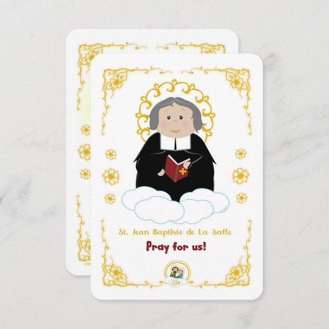 St. Jean Baptiste de La Salle Holy Card Einladung (Vorne/Hinten)