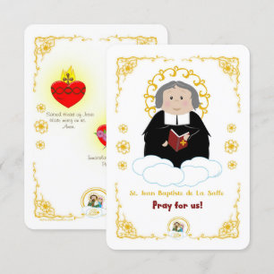 St. Jean Baptiste de La Salle Holy Card Einladung