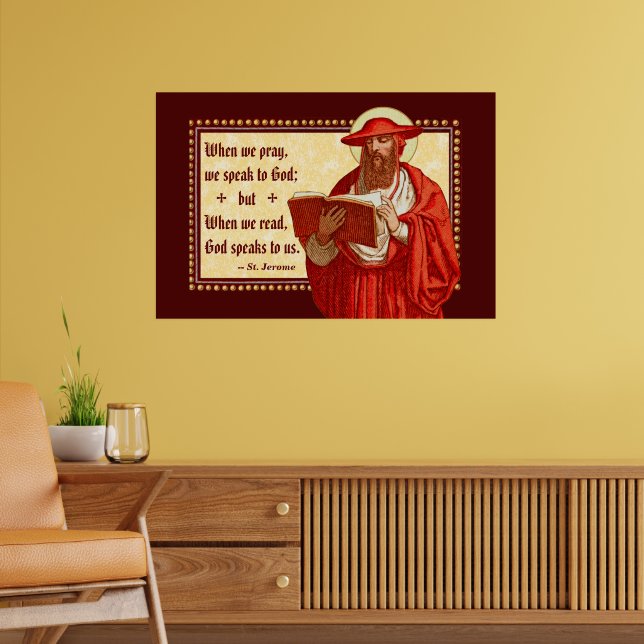 St. Jerome als Kardinal mit Anbetungsschreiben Poster (Wohnzimmer 2)