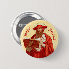 St. Jerome als Kardinal mit Buch (P 004) Button