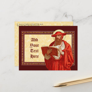 St. Jerome als Kardinal mit Buch (P 004) Postkarte