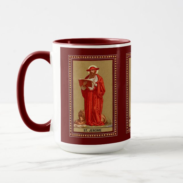 St. Jerome als Kardinal mit Löwen (P 004) Tasse (Links)