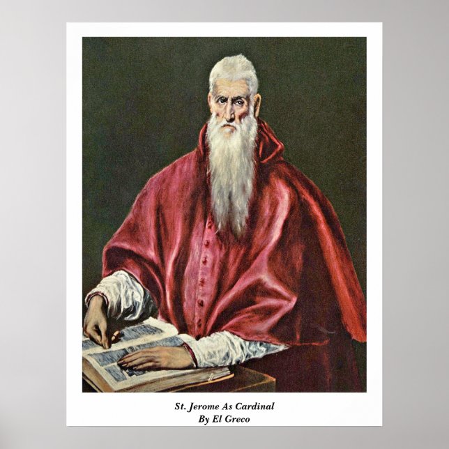 St. Jerome als Kardinal von El Greco Poster (Vorne)