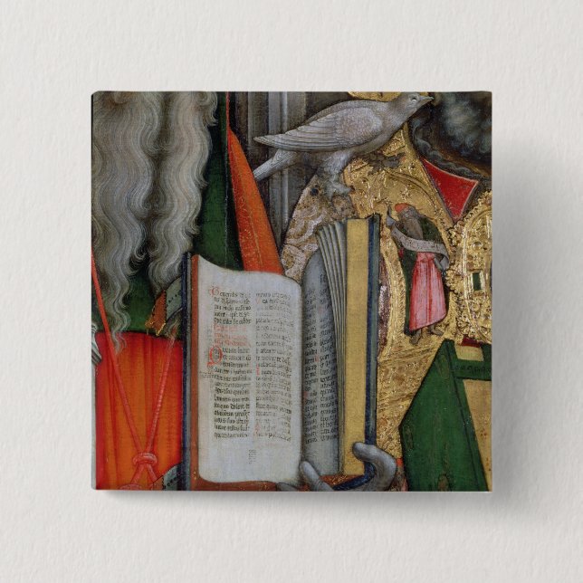St Jerome Bibel und St Gregory Taube, Detail Button (Vorderseite)