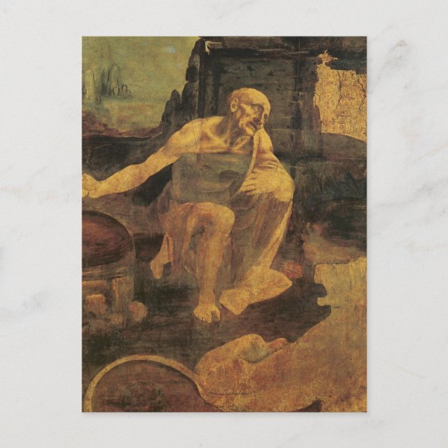 St. Jerome by Leonardo da Vinci circa 1481 Postkarte (Vorderseite)