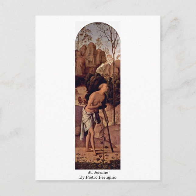 St. Jerome by Pietro Perugino Postkarte (Vorderseite)
