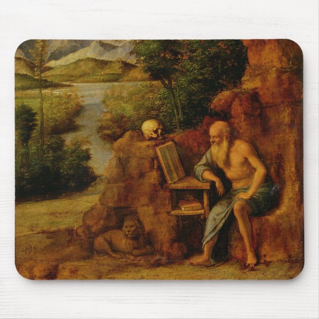 St Jerome, c.1500 (Öl auf Platte) Mousepad (Vorne)