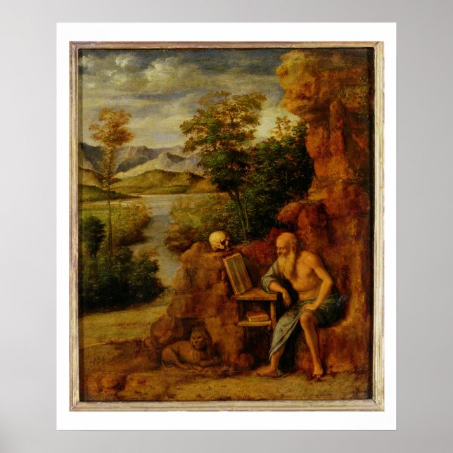 St. Jerome, c.1500 (Öl auf Tafel) Poster (Vorne)