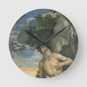 St Jerome im Penitence (Öl auf Leinwand) Runde Wanduhr