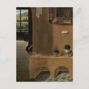 St. Jerome in seinem Studium, c.1475 Postkarte