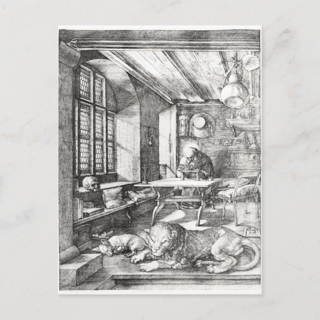 St. Jerome in seiner Studie, 1514 Postkarte (Vorderseite)