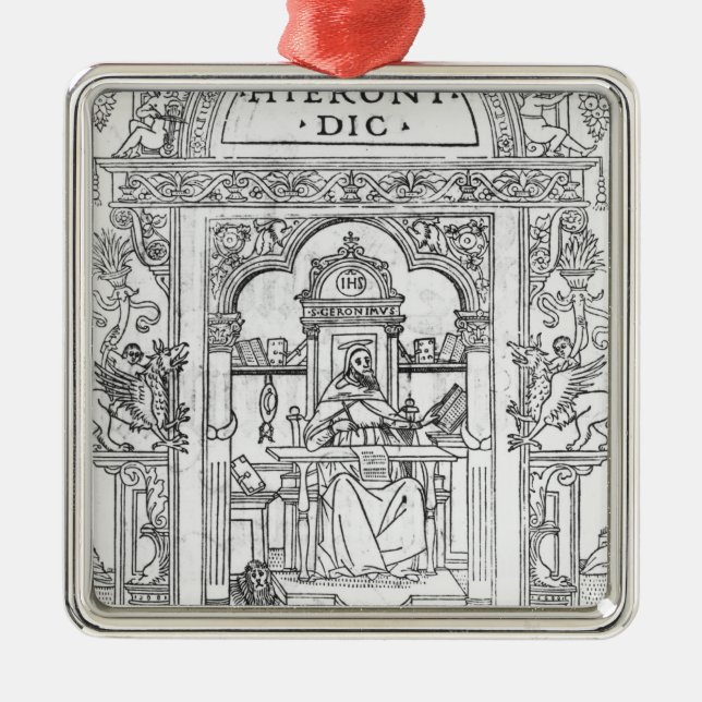 St Jerome in seiner Studie Ornament Aus Metall (Vorne)