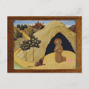 St. Jerome mit dem Löwen, 1436 (Tempel auf Tafel) Postkarte