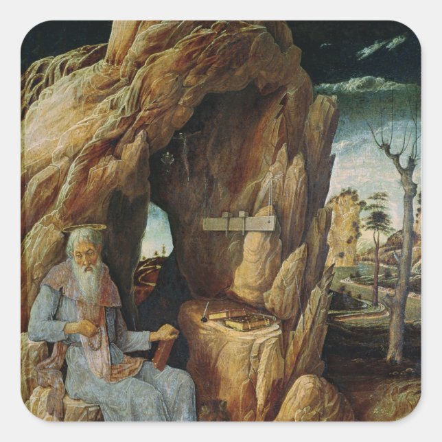 St. Jerome Quadratischer Aufkleber (Vorderseite)