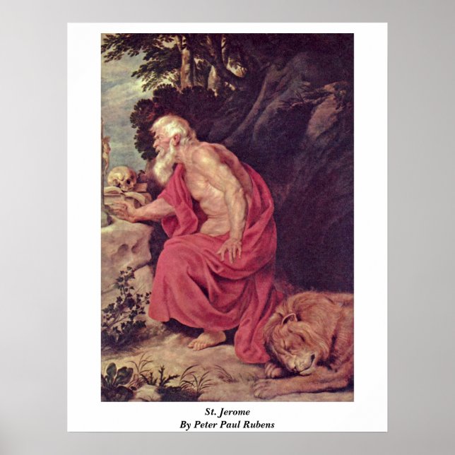 St. Jerome von Peter Paul Rubens Poster (Vorne)