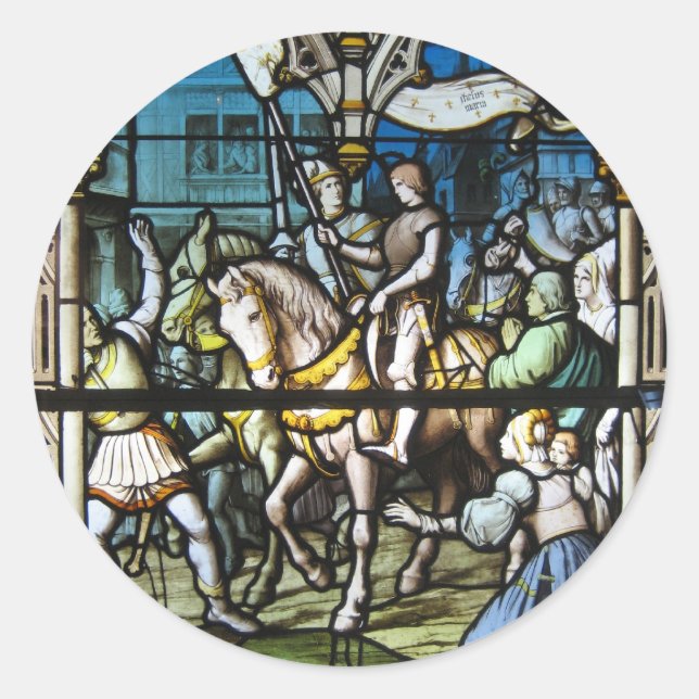St. Joan in Orleans Runder Aufkleber (Vorderseite)