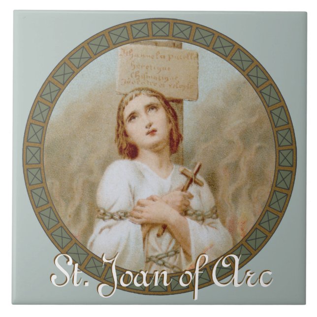 St. Joan of Arc Burning at the Stake (BF01) Tile 1 Fliese (Vorderseite)