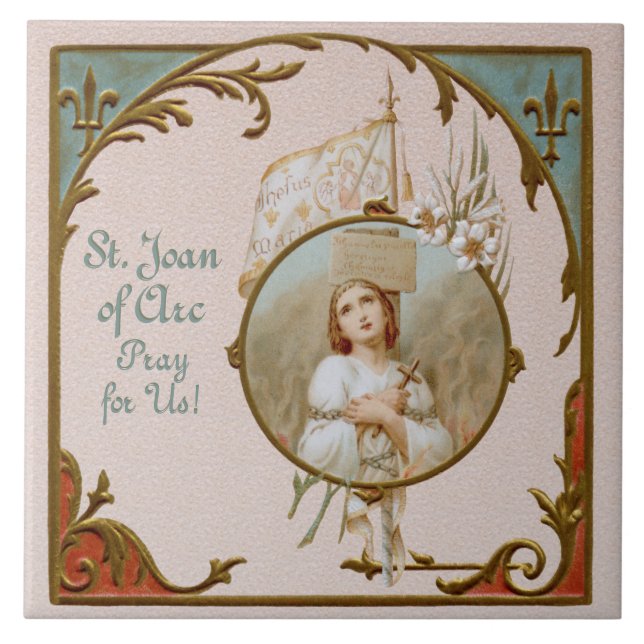 St. Joan of Arc Burning at the Stake (BF01) Tile 2 Fliese (Vorderseite)