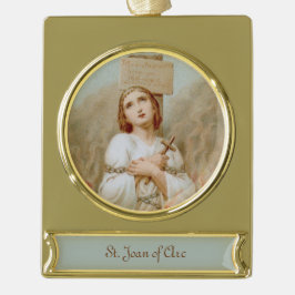 St. Joan of Arc Burning at the Stake (BF 01) Banner-Ornament Gold